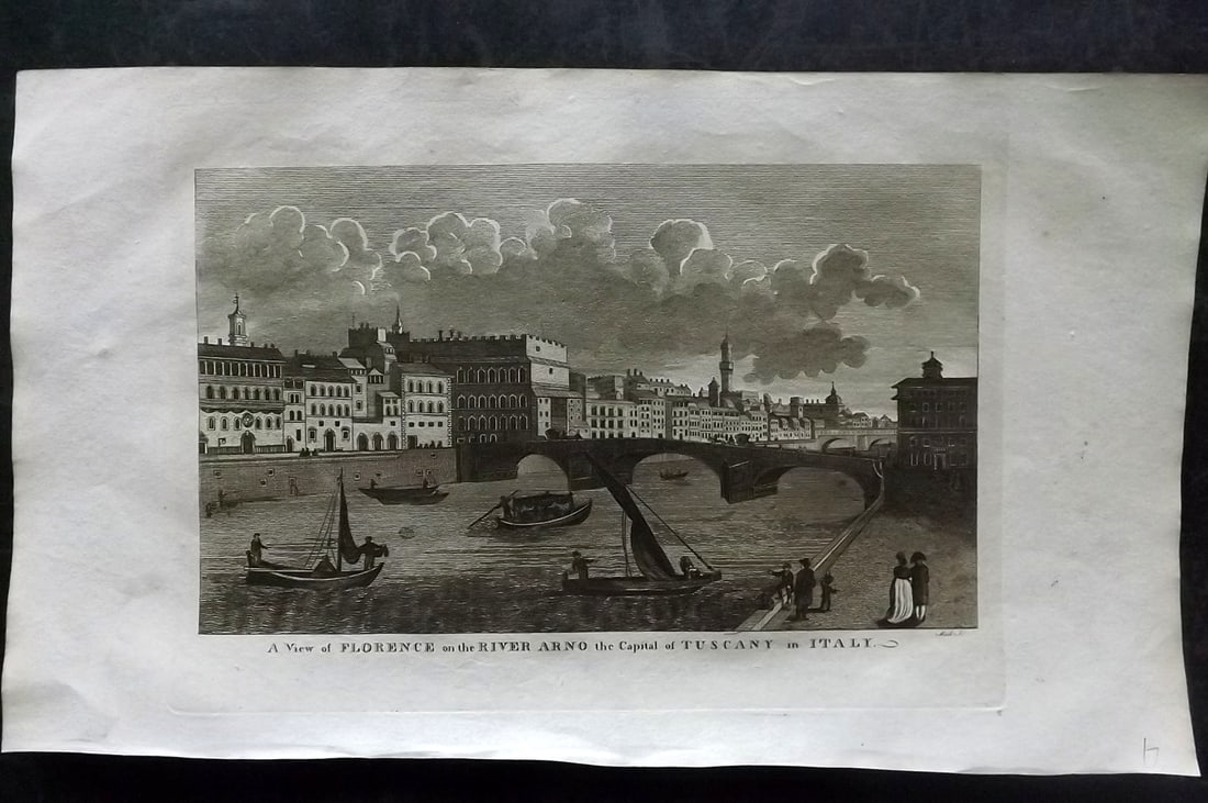 Russell & Allen (Pub) 1812 Folio Copper Plate. Florence, Tuscany, Italy: Folio Copper Plate Published 1812 by Russell and Allen, Manchester for "A New And Commercial System Of Geography" Paper Size: 15.5 x 9 inch (39 x 23cm) Good Condition