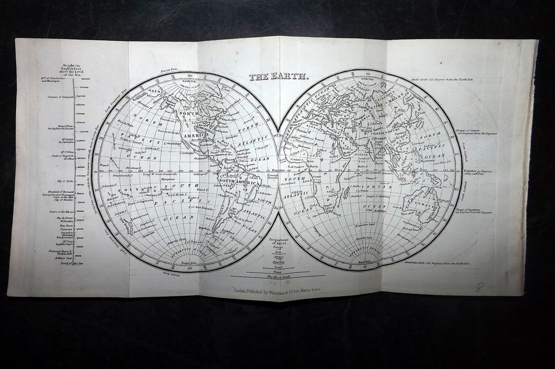 Whittaker & Co (Pub) C1865 World Hemispheres Map (1 of 1)
