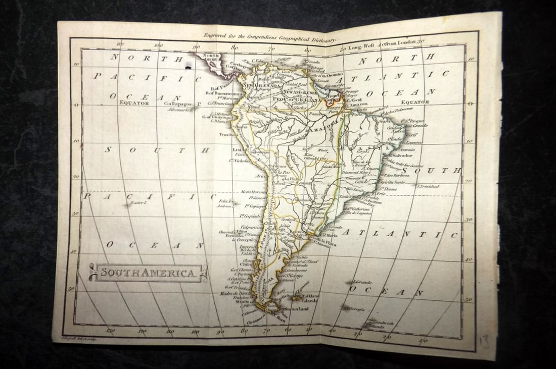 Russell, J. 1804 Antique Map. South America (1 of 1)