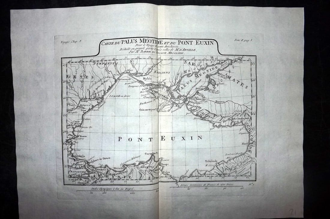 Barthelemy, Jean 1790 Map. Greece - Palus Meotide et du Pont Euxin (1 of 1)