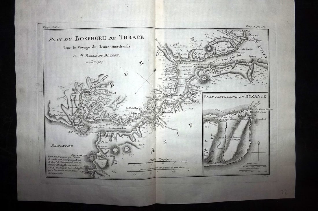 Barthelemy, Jean 1790 Map. Greece Turkey - Plan du Bosphore de Thrace (1 of 1)