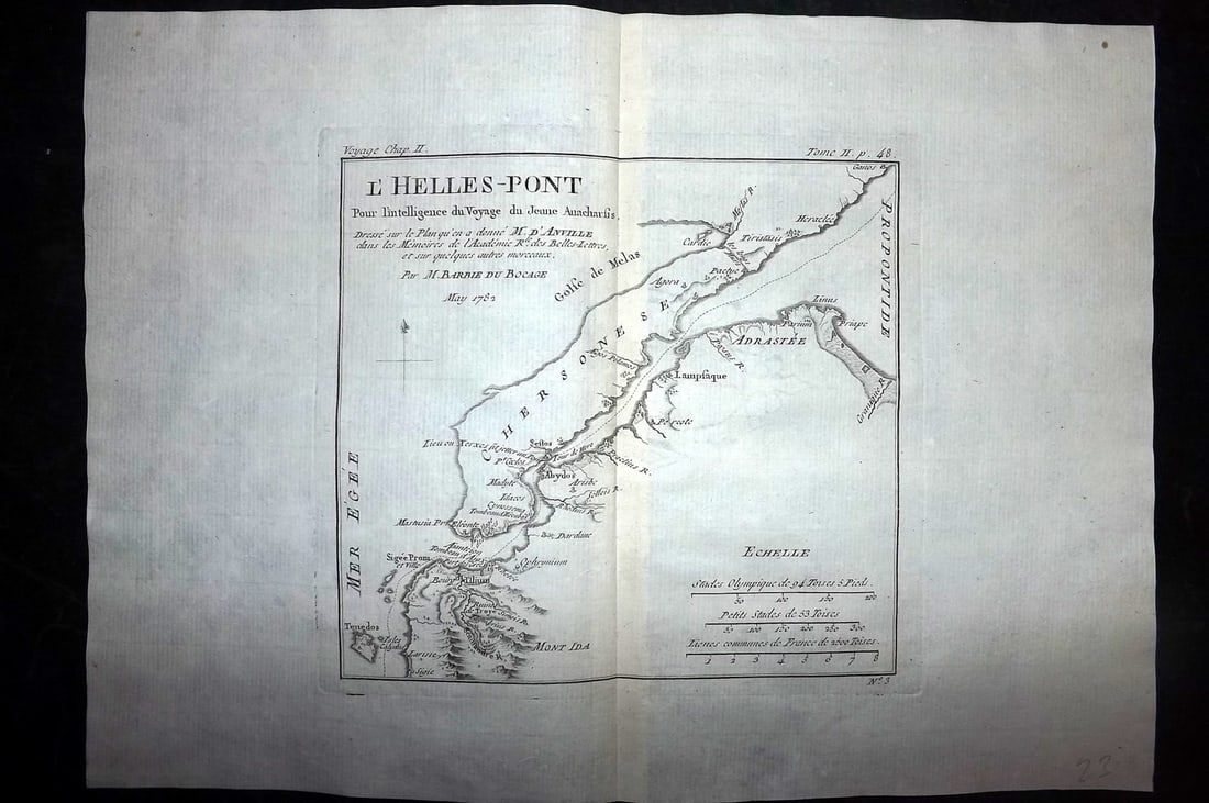 Barthelemy, Jean 1790 Map. Greece - L'Helles-Pont (1 of 1)