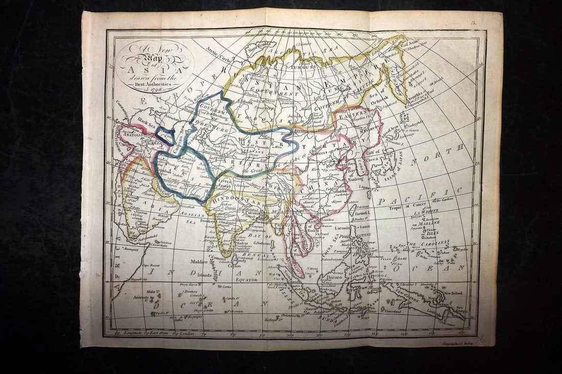 Aitchison, Alexander 1799 Hand Col Map. Asia (1 of 1)