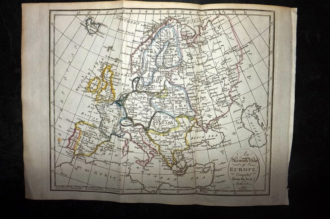 Aitchison, Alexander 1799 Hand Col Map. Europe (1 of 1)