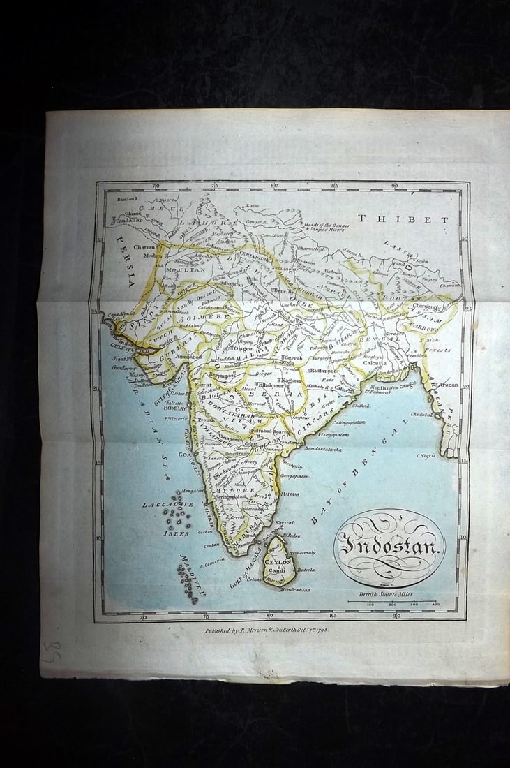 Aitchison, Alexander 1799 Hand Col Map. India Indostan (1 of 1)