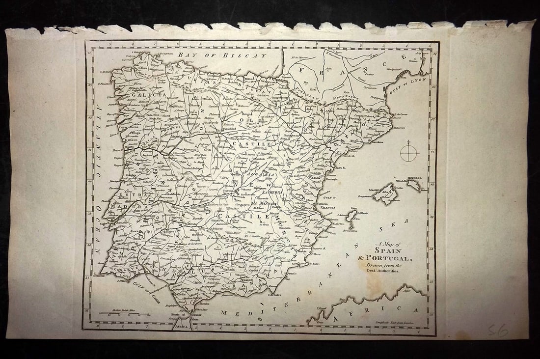 Russell & Allen (Pub) 1812 Map. Spain and Portugal (1 of 2)