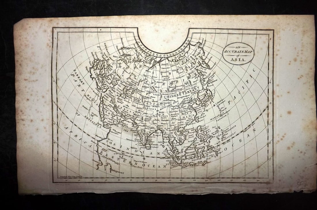 Russell & Allen (Pub) 1812 Map. Asia: Folio Copper Engraved Map Published 1812 by Russell and Allen, Manchester for "A New And Commercial System Of Geography" Paper Size: 15.5 x 9 inch (39 x 23cm) Minor toning. Good Condition