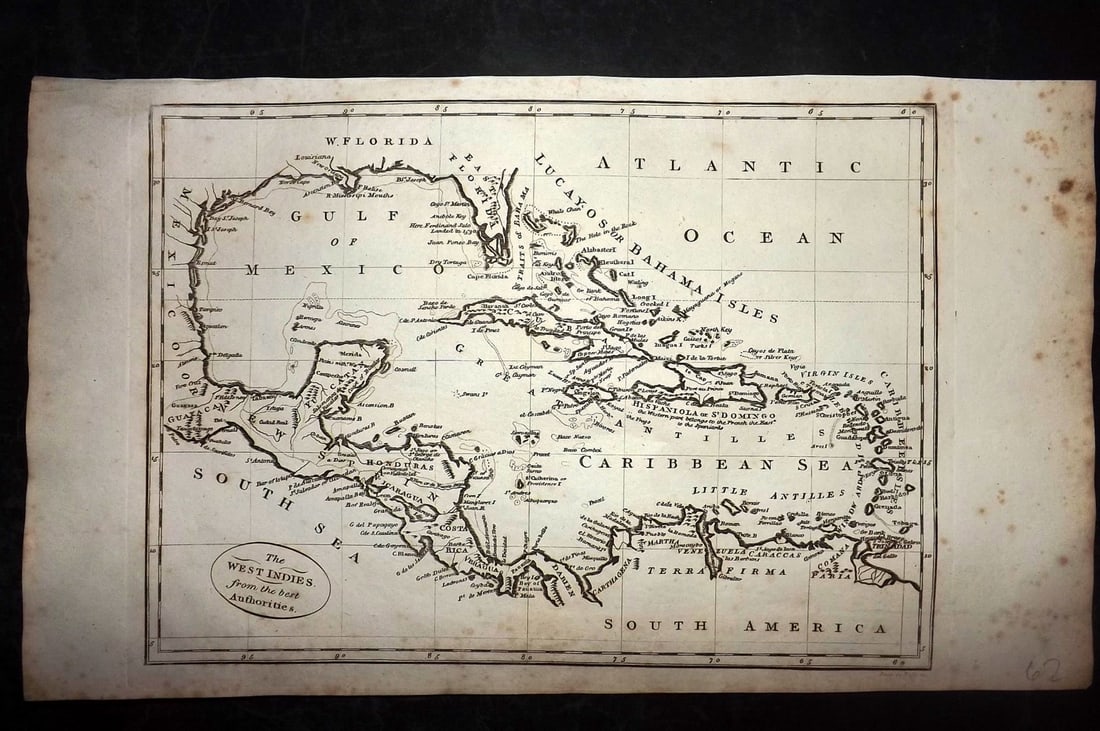 Russell & Allen (Pub) 1812 Map. West Indies Caribbean (1 of 2)
