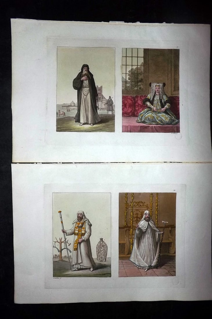 Ferrario, Giulio C1820 Pair of Folio Hand Col Religious Costume Prints (1 of 2)