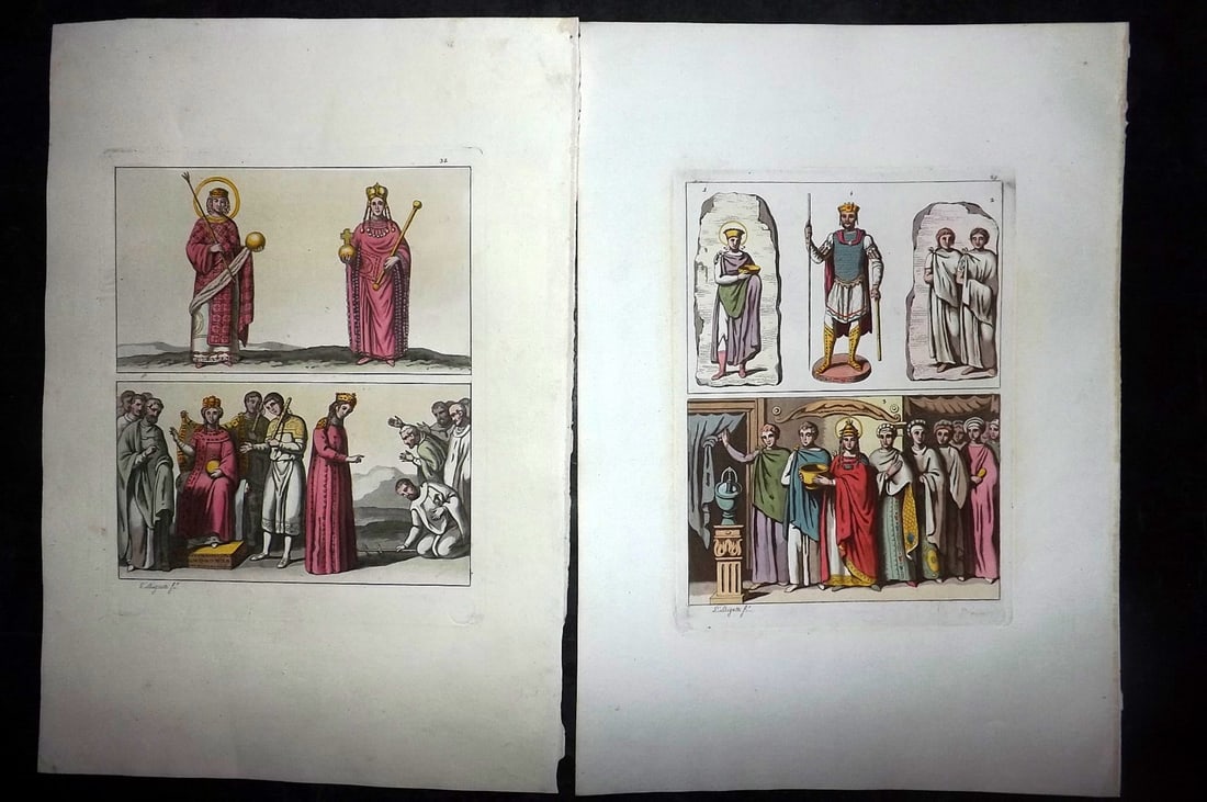 Ferrario, Giulio C1820 Pair of Folio Hand Col Religious Costume Prints (1 of 2)