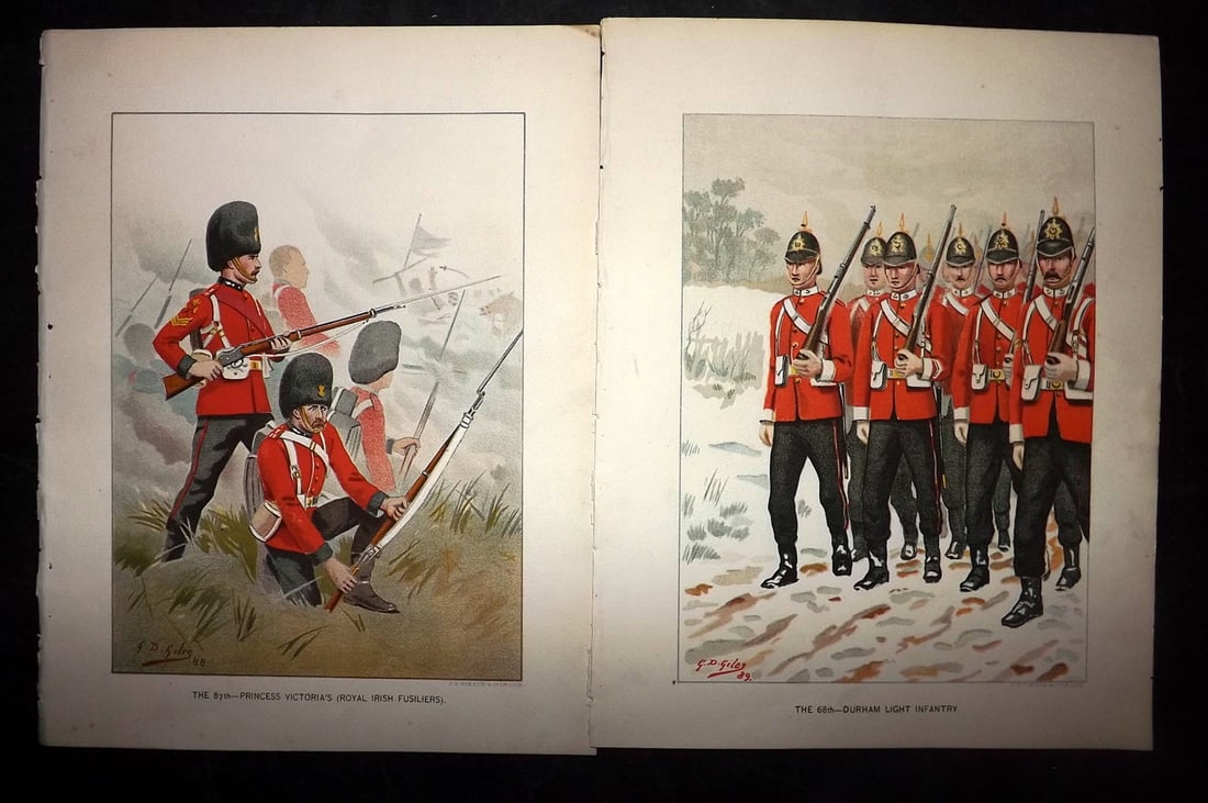 Richards, Walter 1890 Pair of British Military Prints (1 of 2)