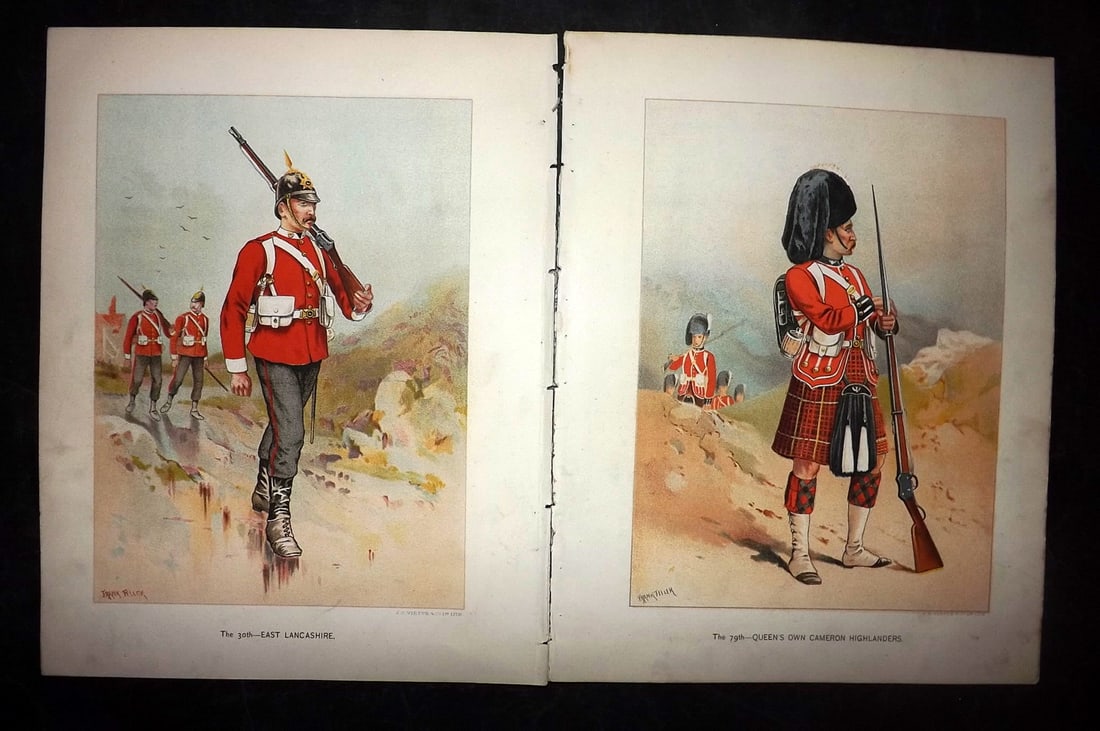 Richards, Walter 1890 Pair of British Military Prints (1 of 2)