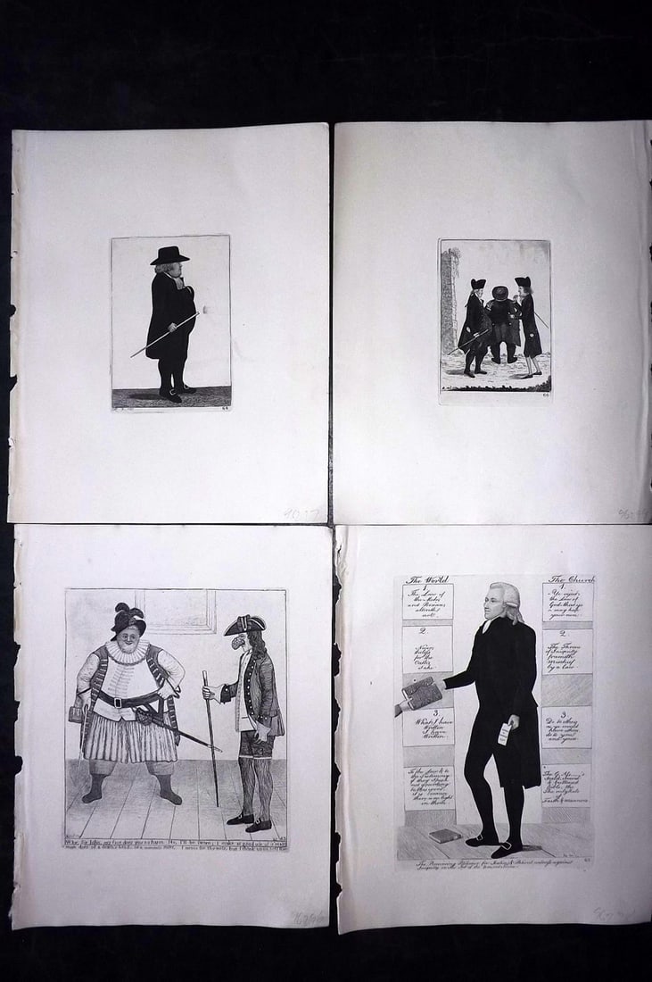 Kay, John 1877 Lot of 4 Scottish Caricatures (1 of 2)