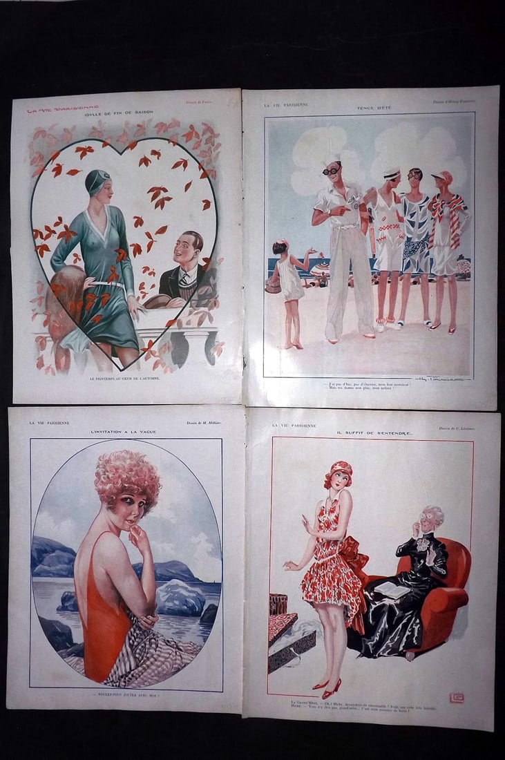 La Vie Parisienne 1928 Lot of 4 Art Deco Prints (1 of 2)