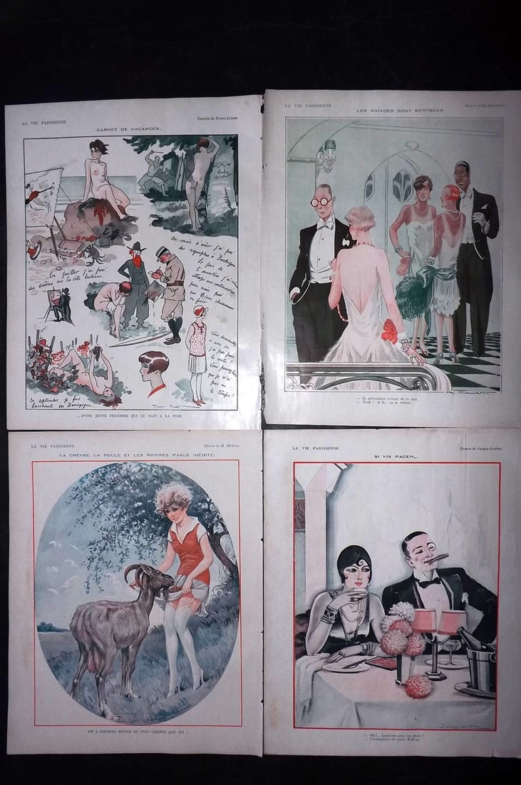 La Vie Parisienne 1928 Lot of 4 Art Deco Prints (1 of 2)