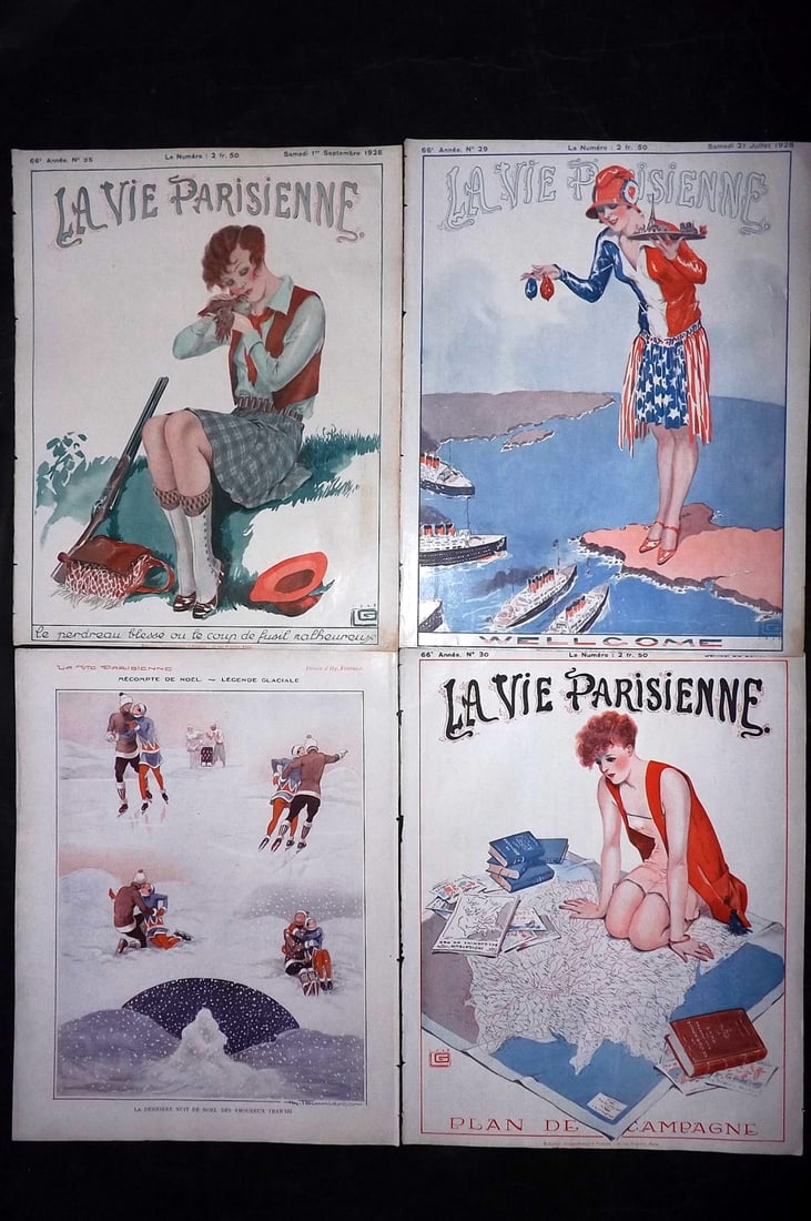 La Vie Parisienne 1928 Lot of 4 Art Deco Prints (1 of 2)