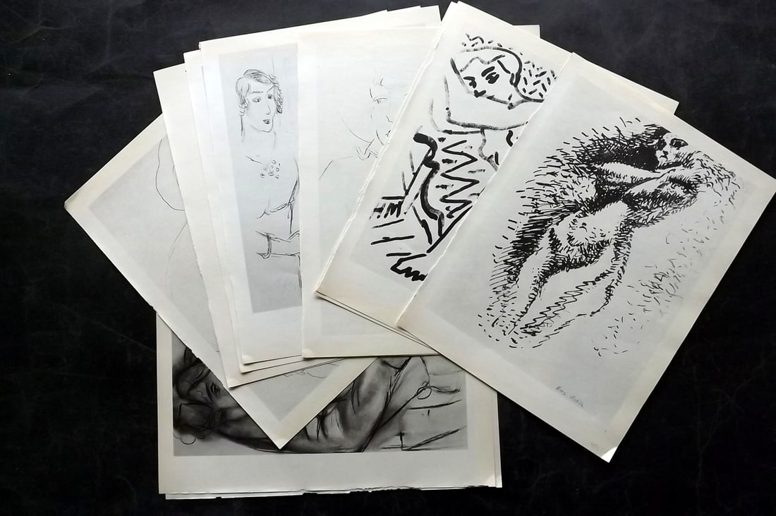 Matisse, Henri 1969 Lot of 12 Folio Scarce Prints: Lithograph Published 1969, New York for "Henri Matisse. Drawings And Paper Cut-Outs" by Raoul Jean Moulin. Paper Size: 12 x 9 inch (30.5 x 23cm) Good Condition