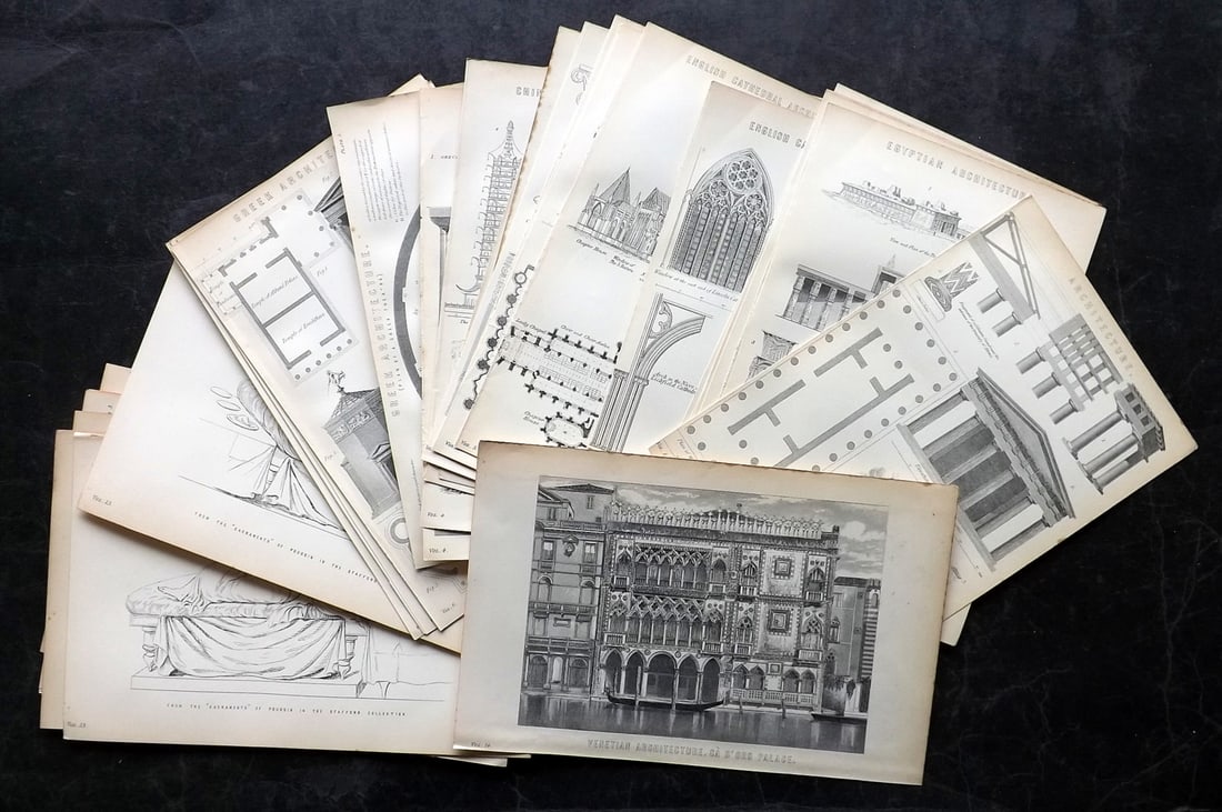 National Encyclopedia 1891 Lot of 32 Prints. Architecture & Art (1 of 5)