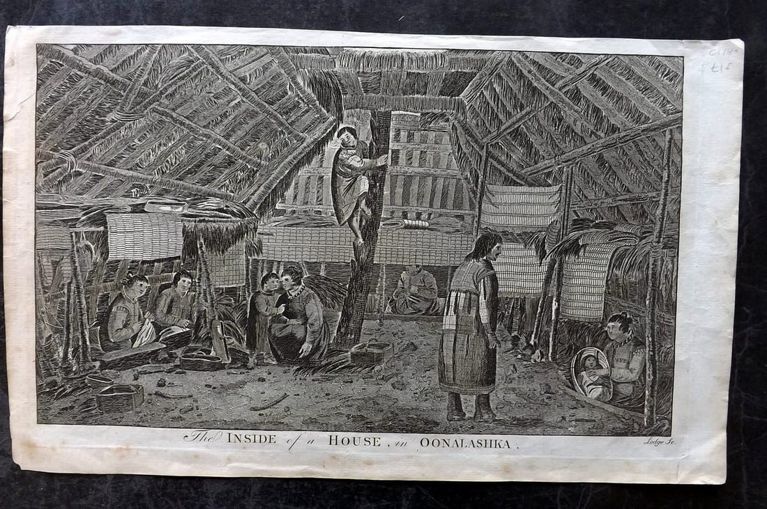 Anderson & Hogg 1784 Folio Print. Alaska House, USA. Cook's Voyages (1 of 2)