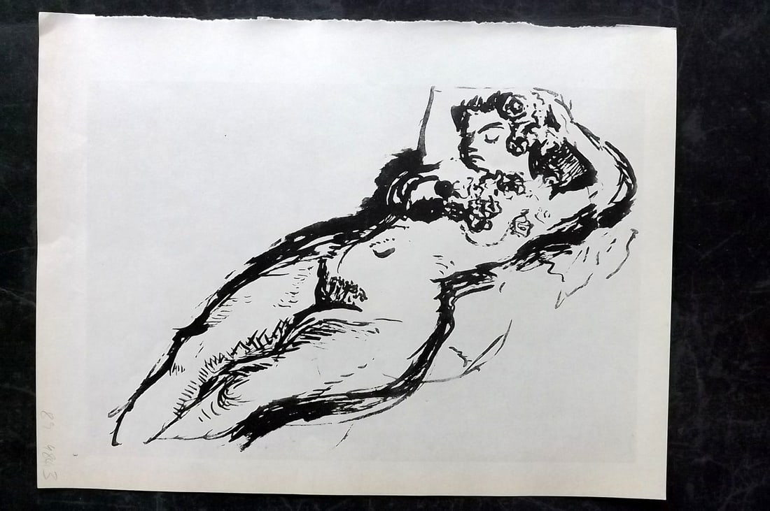 Matisse, Henri 1969 Folio Scarce Print. Drawing 03: Lithograph Published 1969, New York for "Henri Matisse. Drawings And Paper Cut-Outs" by Raoul Jean Moulin. Paper Size: 12 x 9 inch (30.5 x 23cm) Good Condition