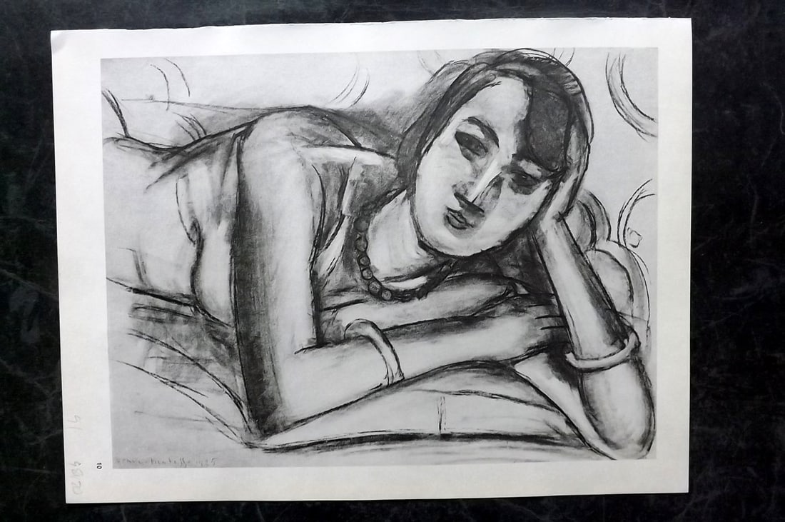 Matisse, Henri 1969 Folio Scarce Print. Drawing 10: Lithograph Published 1969, New York for "Henri Matisse. Drawings And Paper Cut-Outs" by Raoul Jean Moulin. Paper Size: 12 x 9 inch (30.5 x 23cm) Good Condition