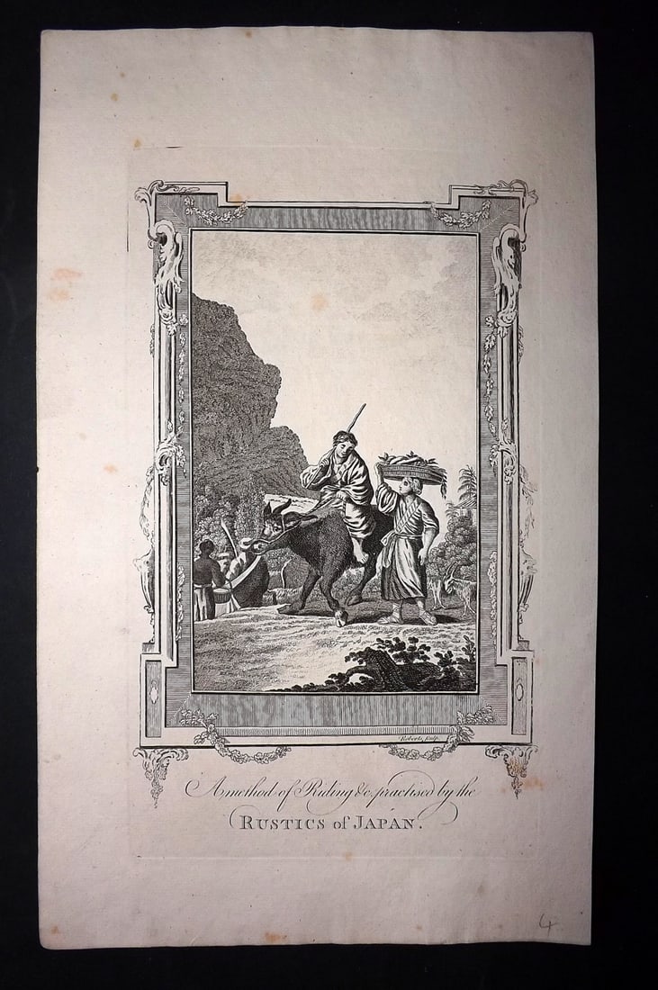 Moore, John 1782 Folio Print. Method of Riding, Japan (1 of 2)