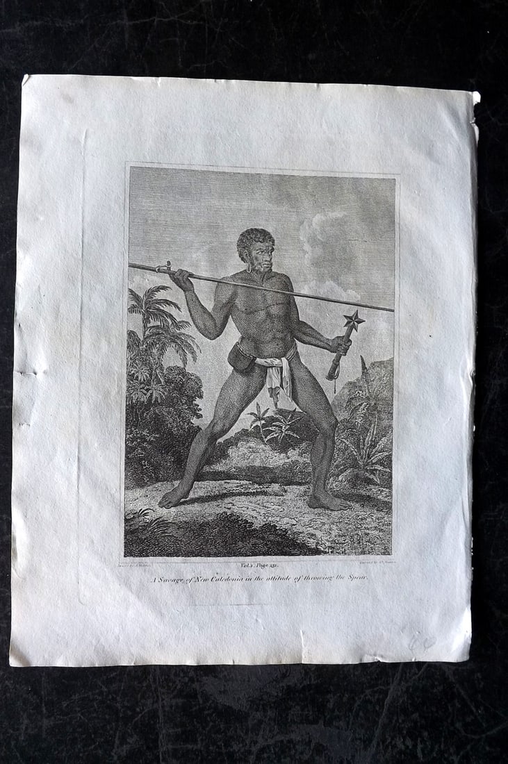 Cooke, George 1801 Print. Savage of New Caledonia, Pacific (1 of 1)
