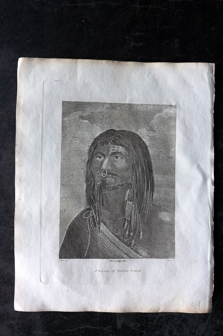 Cooke, George 1801 Print. Savage of Nootka Sound, Canada (1 of 1)