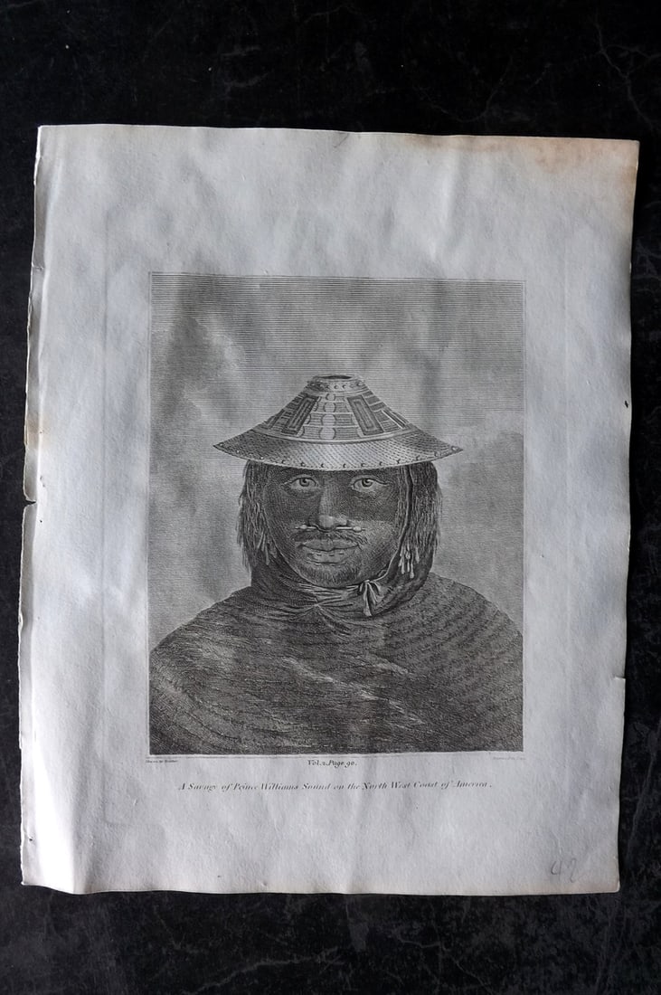 Cooke, George 1801 Print. Savage of Price William Sound, Alaska (1 of 1)