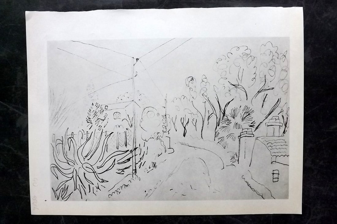 Matisse, Henri 1969 Folio Scarce Print. Drawing 06: Lithograph Published 1969, New York for "Henri Matisse. Drawings And Paper Cut-Outs" by Raoul Jean Moulin. Paper Size: 12 x 9 inch (30.5 x 23cm) Good Condition