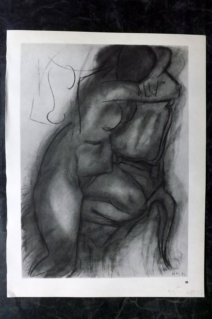 Matisse, Henri 1969 Folio Scarce Print. Drawing 20: Lithograph Published 1969, New York for "Henri Matisse. Drawings And Paper Cut-Outs" by Raoul Jean Moulin. Paper Size: 12 x 9 inch (30.5 x 23cm) Good Condition