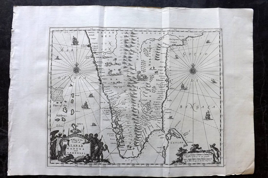 Churchill & Nieuhof 1744 Folio Map. Malabar India (1 of 2)