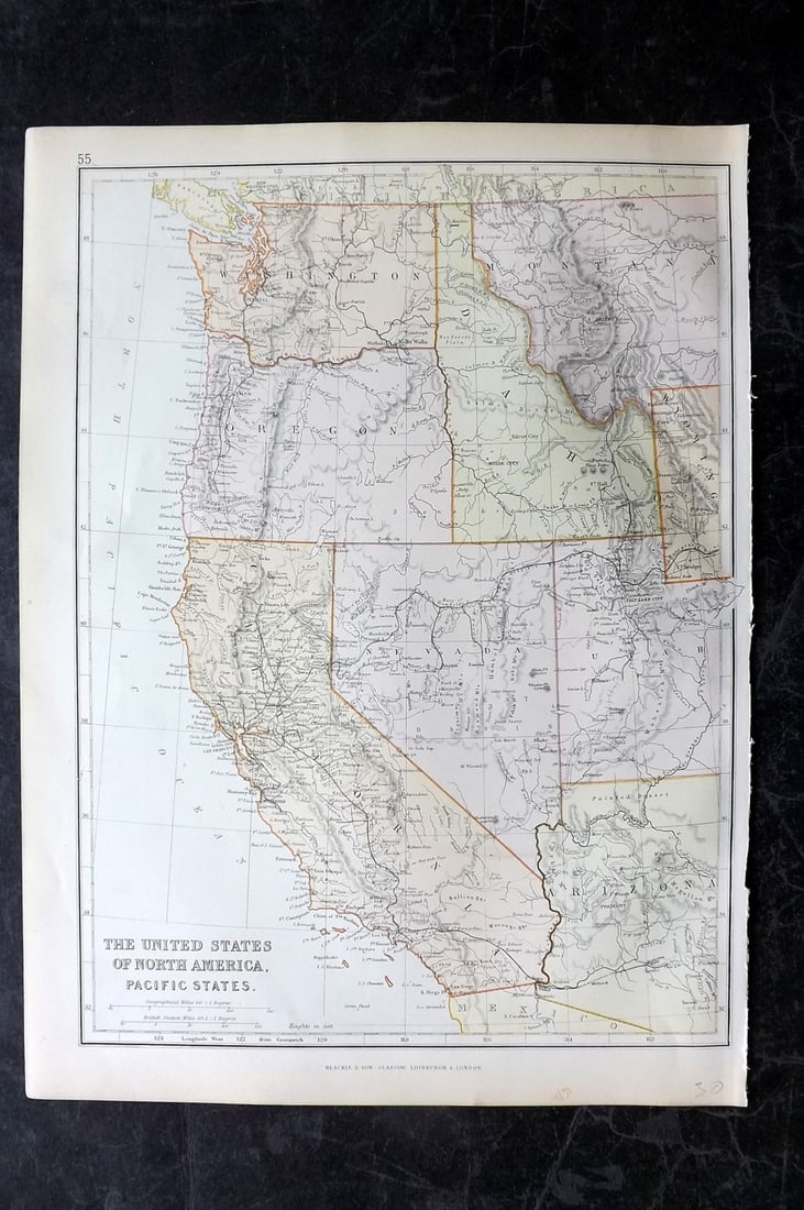 Blackie (Pub) 1882 Folio Map. West USA - Pacific States (1 of 1)