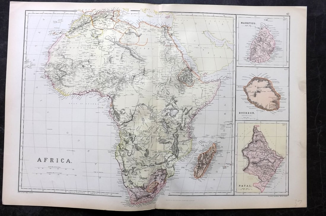 Blackie (Pub) 1882 Folio Map. Africa (1 of 2)