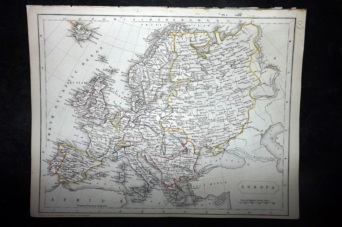 Becker, F. P. C1845 Antique Map. Europe (1 of 1)