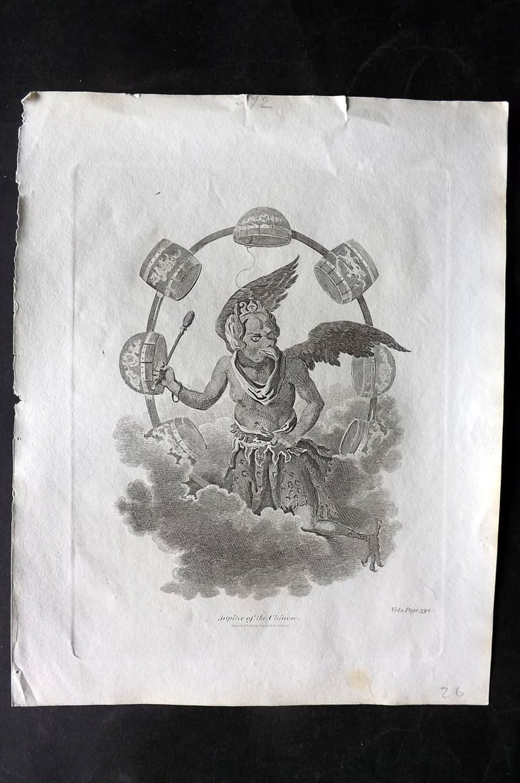 Cooke, George 1801 Print. Jupiter of the Chinese. China: Copper Plate Published 1801-07 by Macdonald & Son, London for "Modern and Authentic System of Universal Geography" By George A. Cooke. Paper Size: 10 x 8 inch (26 x 21cm) Tiny margin tear. Very minor 