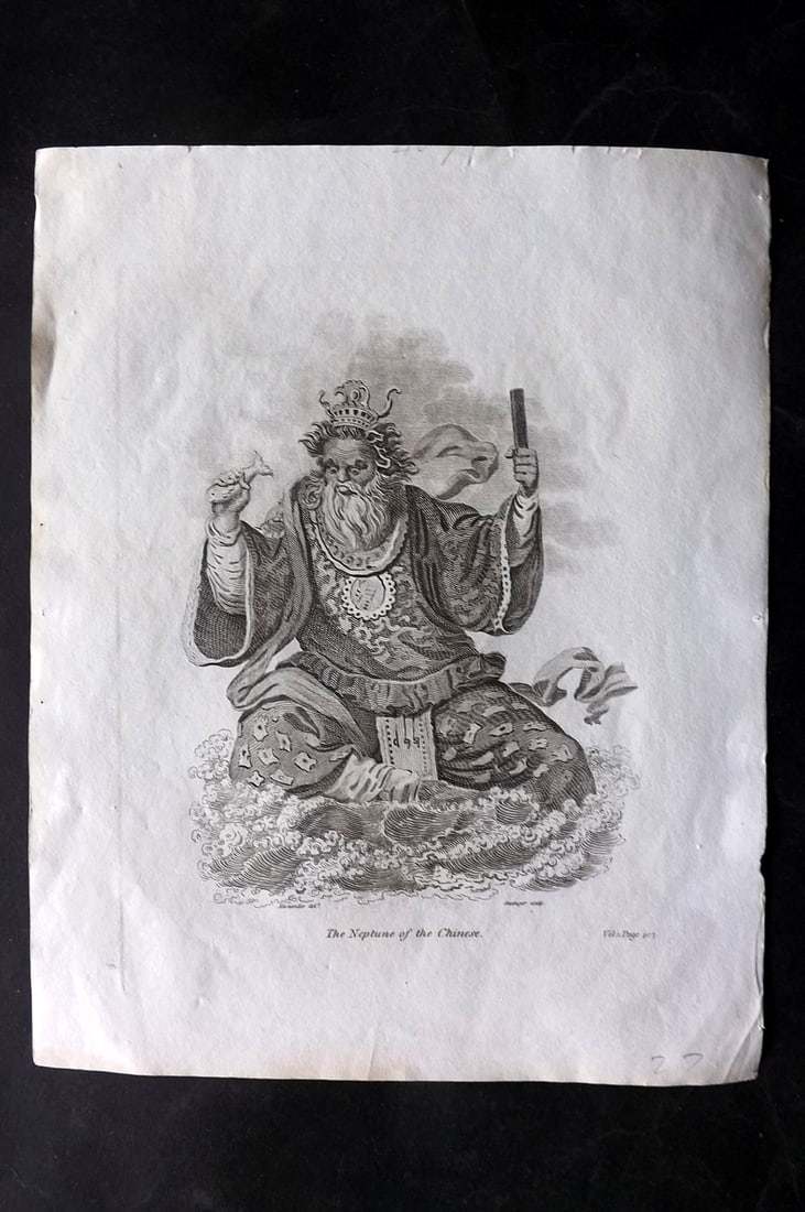 Cooke, George 1801 Print. Neptune of the Chinese. China: Copper Plate Published 1801-07 by Macdonald & Son, London for "Modern and Authentic System of Universal Geography" By George A. Cooke. Paper Size: 10 x 8 inch (26 x 21cm) Minor margin toning. Tiny mar