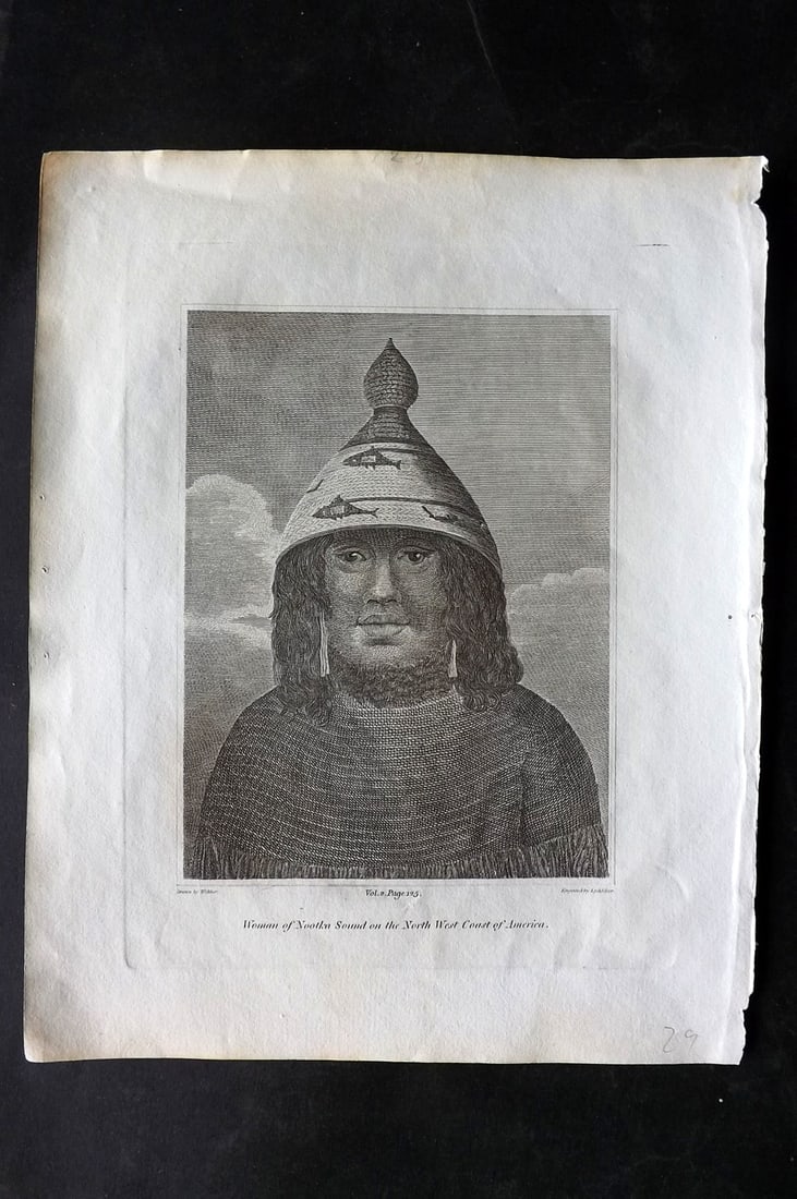 Cooke, George 1801 Print. Woman of Nootka Sound, Canada (1 of 1)