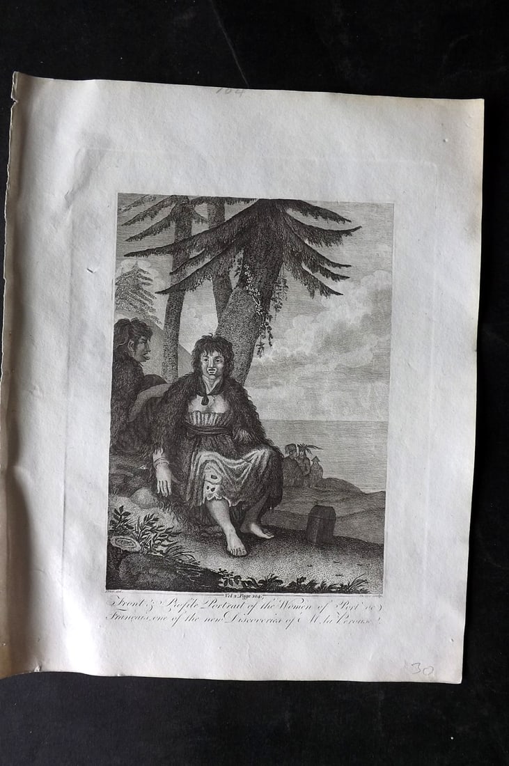 Cooke, George 1801 Print. Woman of Port des Francais, Alaska USA: Copper Plate Published 1801-07 by Macdonald & Son, London for "Modern and Authentic System of Universal Geography" By George A. Cooke. Paper Size: 10 x 8 inch (26 x 21cm) Good Condition