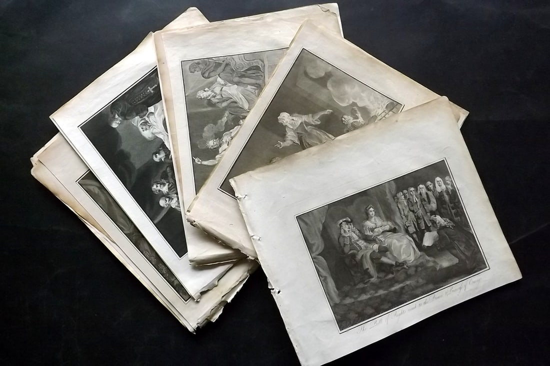 Malham, John 1816 Lot of 18 British Historical Prints (1 of 6)