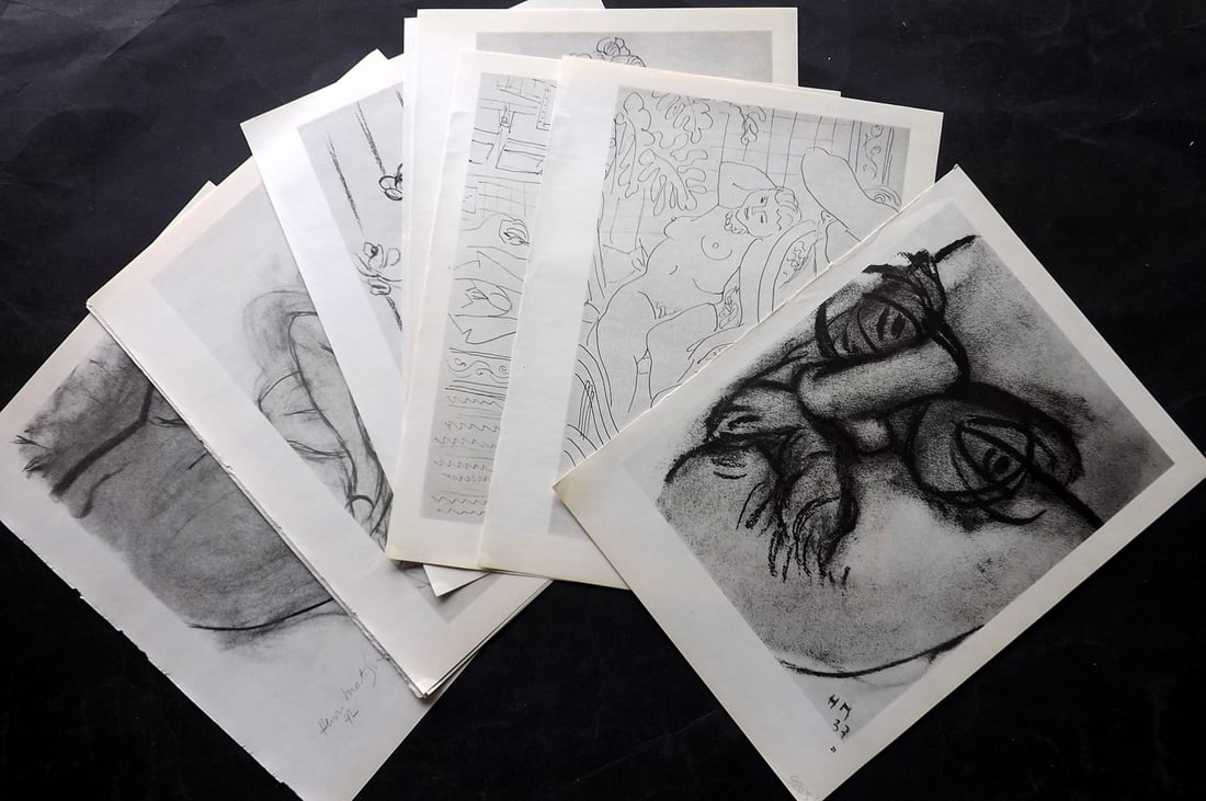 Matisse, Henri 1969 Lot of 12 Folio Scarce Prints: Lithograph Published 1969, New York for "Henri Matisse. Drawings And Paper Cut-Outs" by Raoul Jean Moulin. Paper Size: 12 x 9 inch (30.5 x 23cm) Good Condition