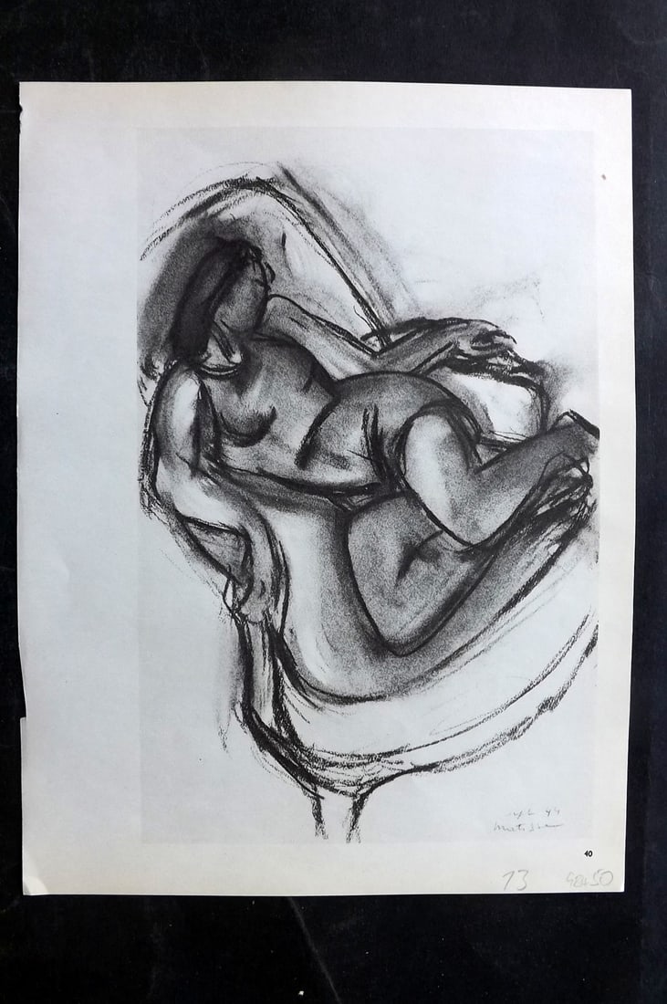 Matisse, Henri 1969 Folio Scarce Print. Drawing 40: Lithograph Published 1969, New York for "Henri Matisse. Drawings And Paper Cut-Outs" by Raoul Jean Moulin. Paper Size: 12 x 9 inch (30.5 x 23cm) Good Condition