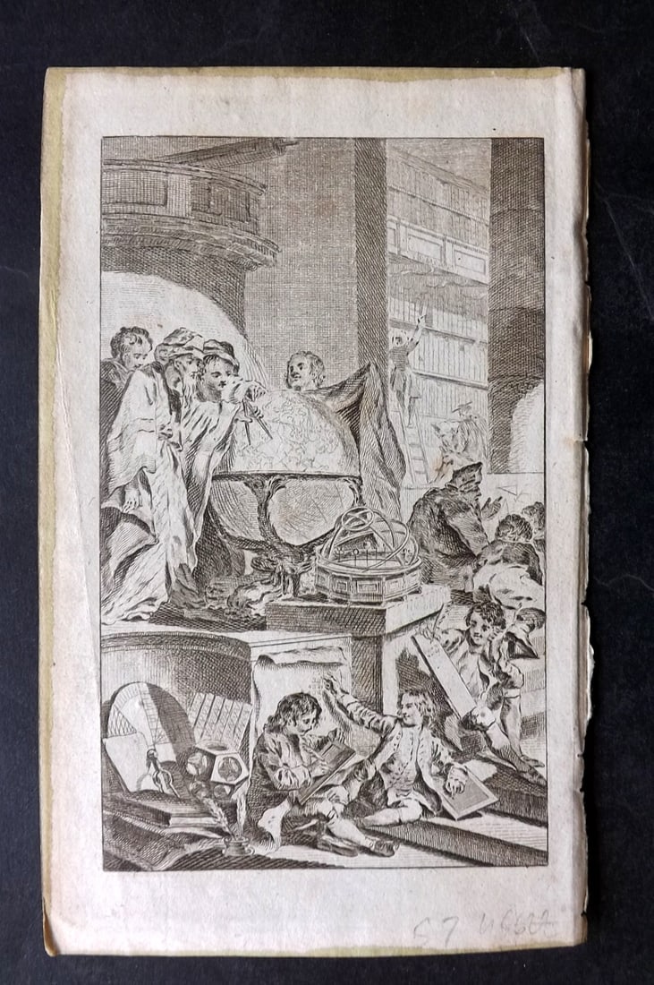 Martin, Benjamin 1781 Astronomy Print. Classical Frontis. Globe (1 of 1)