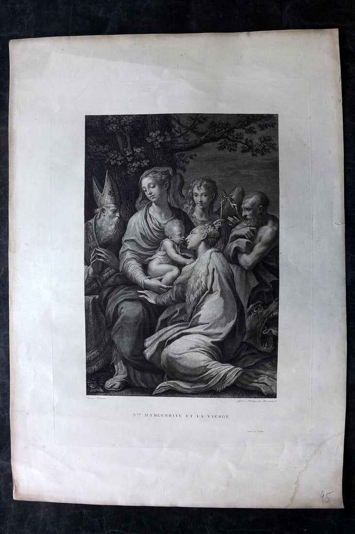 Musee Francais C1805 LG Print. Ste Marguerite et La Vierge after Parmigianino (1 of 2)