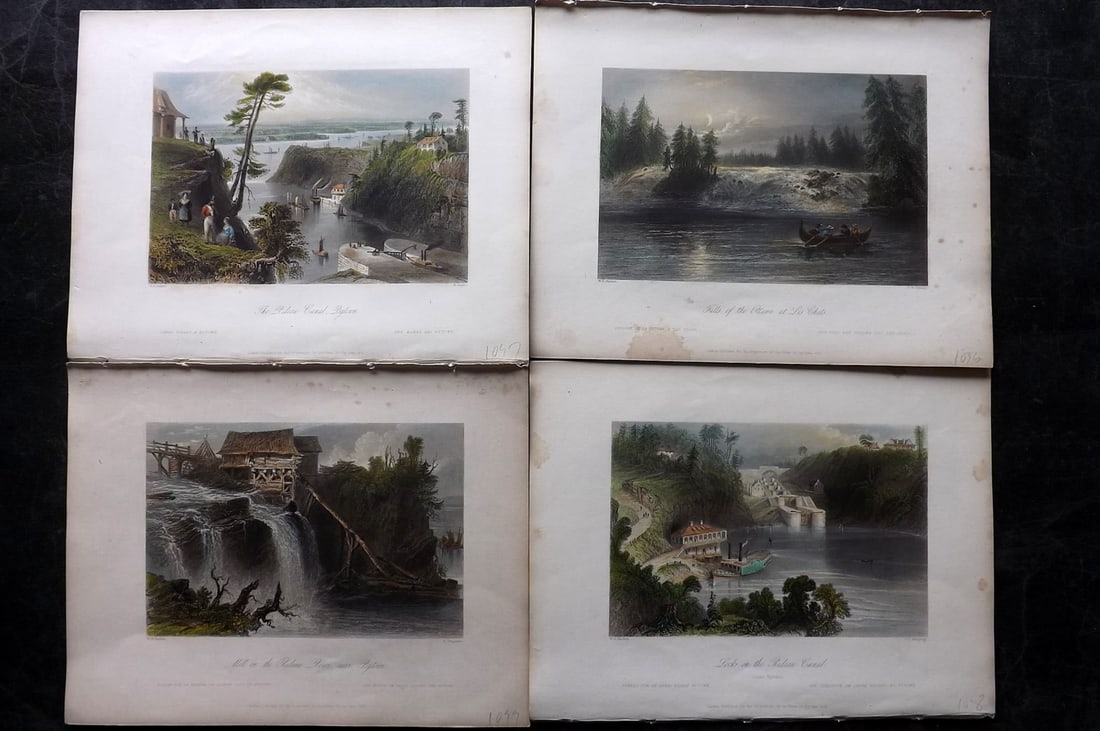 Bartlett Canada 1842 Lot of 4 Deluxe Hand Col Prints (1 of 2)