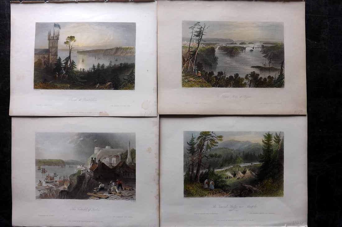 Bartlett Canada 1842 Lot of 4 Deluxe Hand Col Prints (1 of 2)