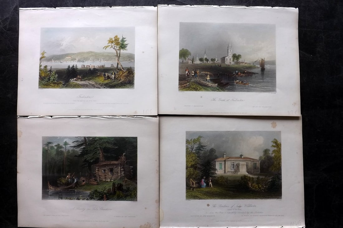 Bartlett Canada 1842 Lot of 4 Deluxe Hand Col Prints (1 of 2)