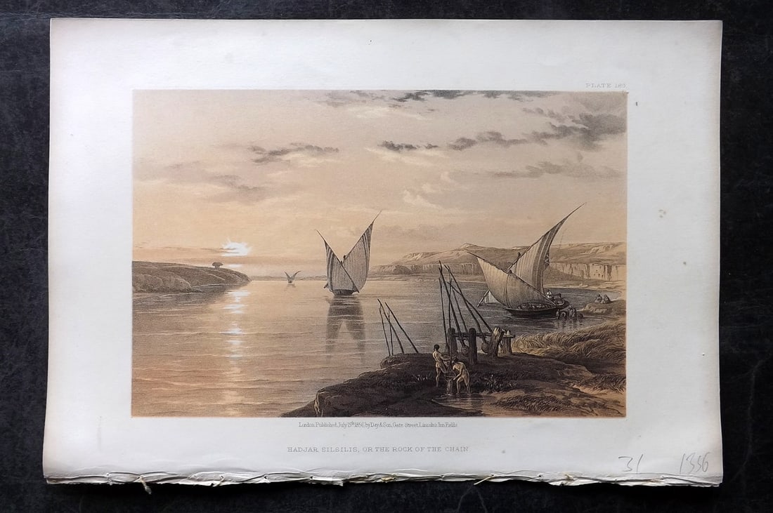 Roberts, David 1856 Print. Hadjar Silsilis 180 (1 of 1)