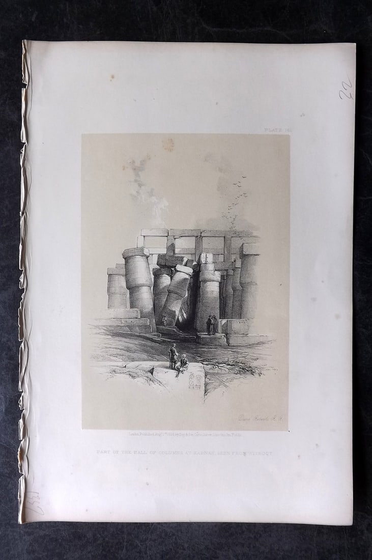 Roberts, David 1856 Print. Hall of Columns at Karnak 181 Egypt (1 of 1)