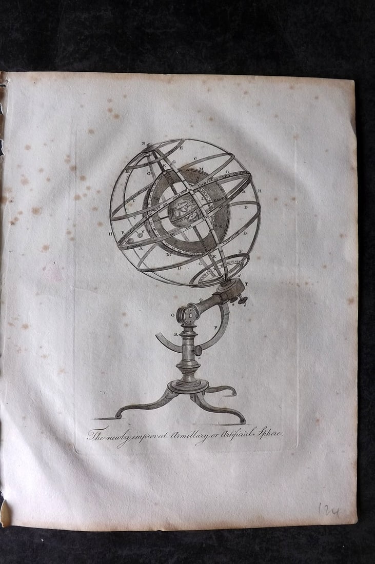 Moore, Henry 1809 Astronomy Print. Armillary Sphere (1 of 1)